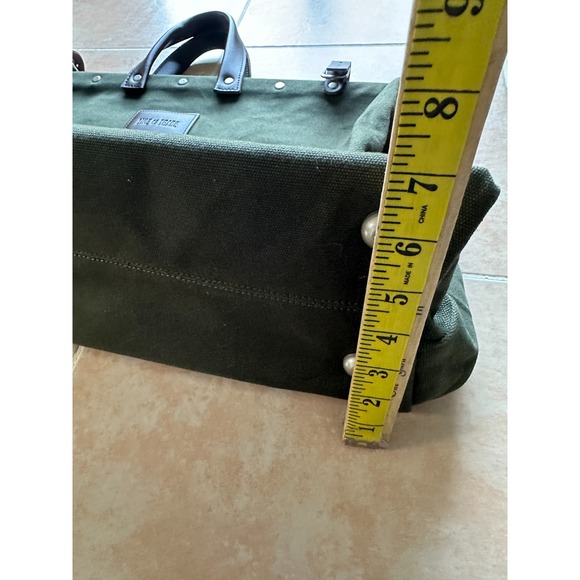 Line of Trade Dark Green‎ Canvas Leather Trim Travel Tote Bag Shoulder Strap - Picture 9 of 11